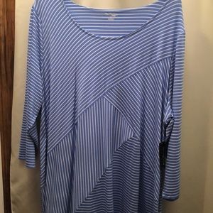 3x medium blue and white strips